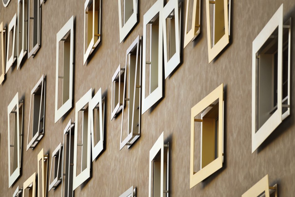 Современный фасад окна разные