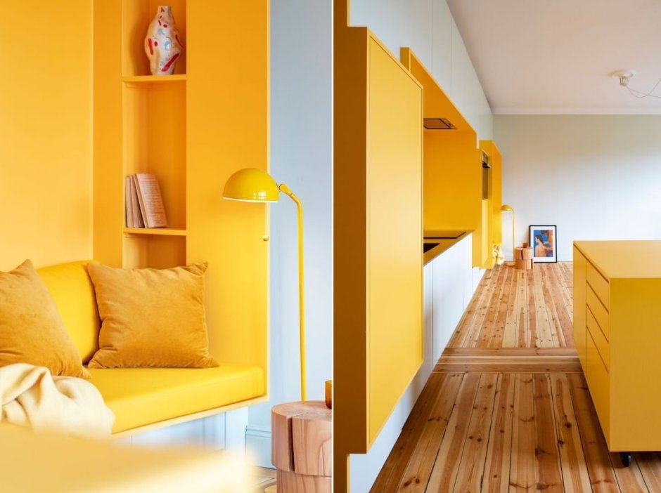 Интерьер квартиры в желтых тонах