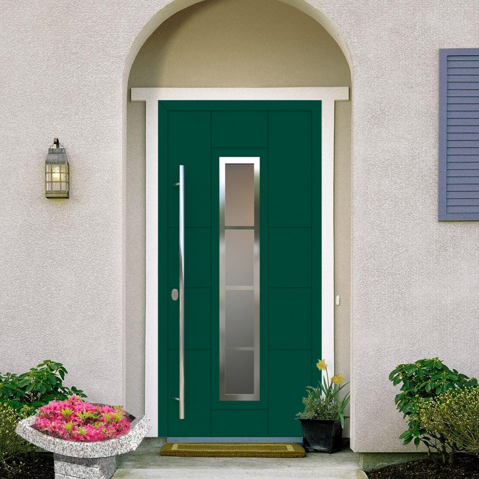 Зелёные пластиковые двери