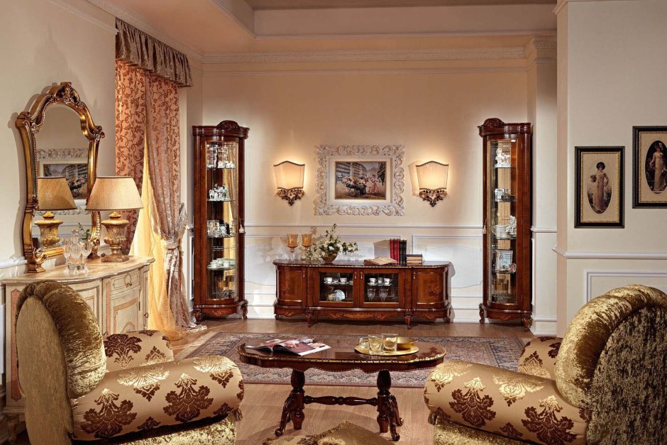 Красивая классическая мебель для гостиной
