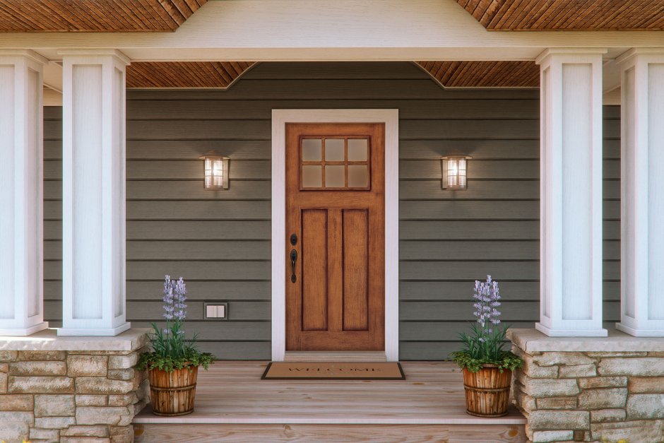 Элитные входные деревянные двери для загородного дома