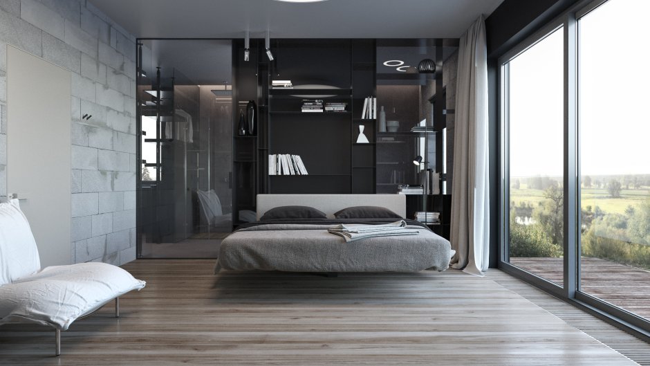 Дизайн спальни 12 кв.м в стиле лофт