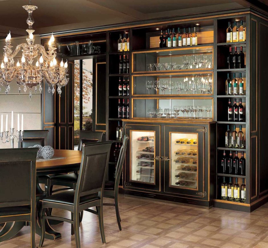 Versailles Mirrored Bar Cabinet винный шкаф