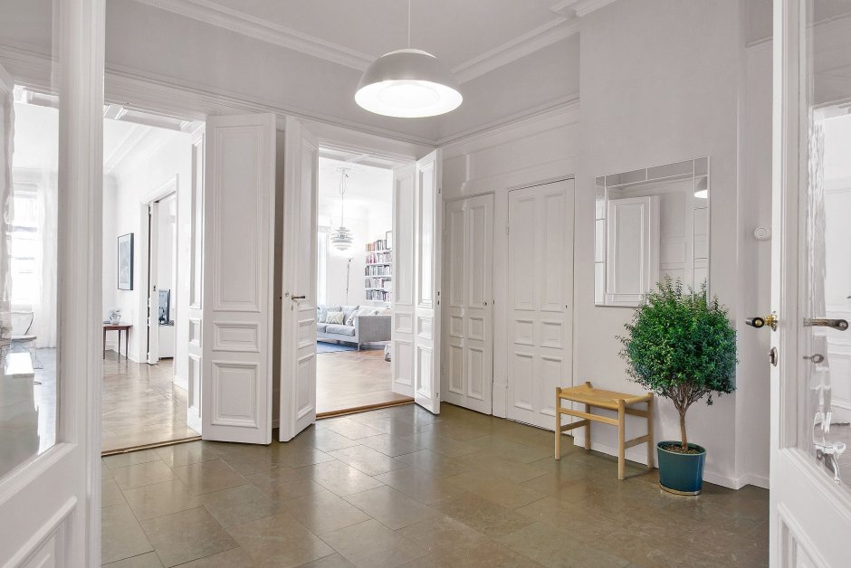 Двери межкомнатные в интерьере квартиры Скандинавский стиль