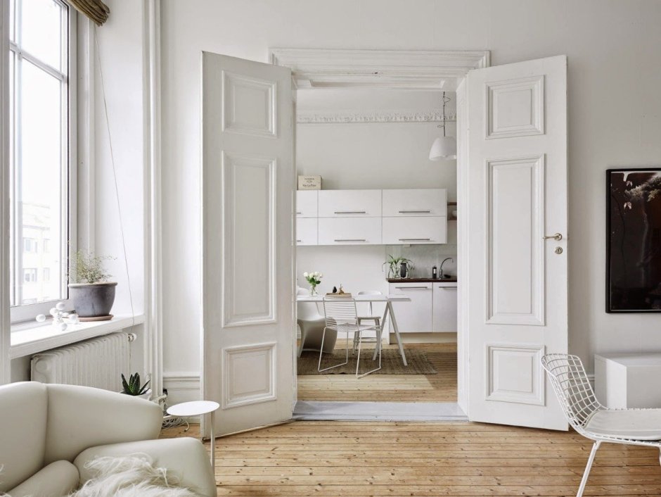 Межкомнатные двери в скандинавском стиле (97 фото)