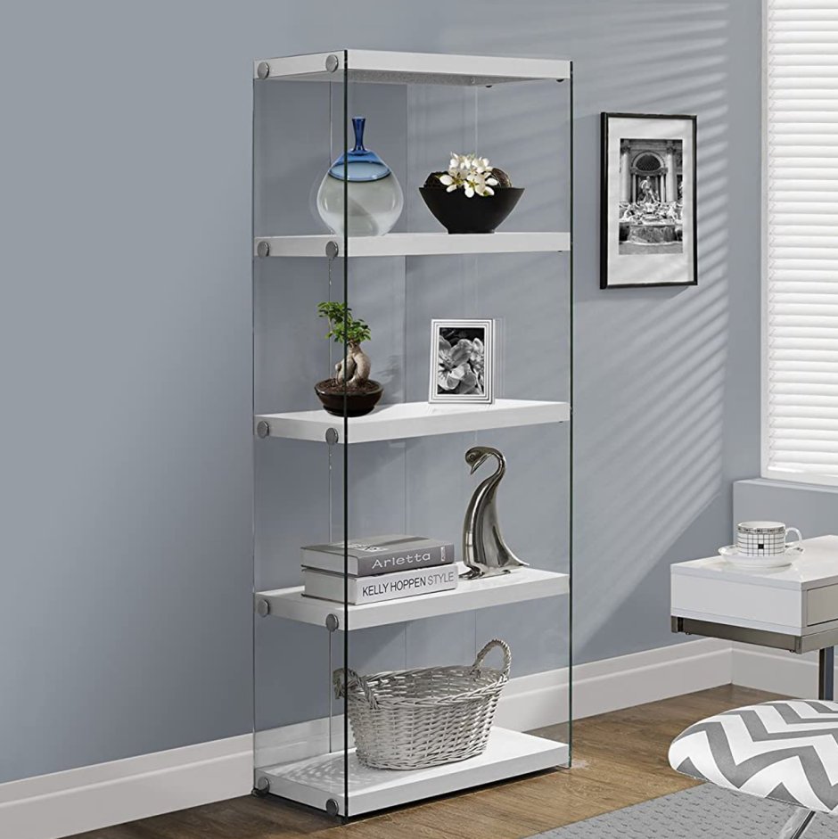 Bookcase display Cabinet in White finish by Coaster - 800147