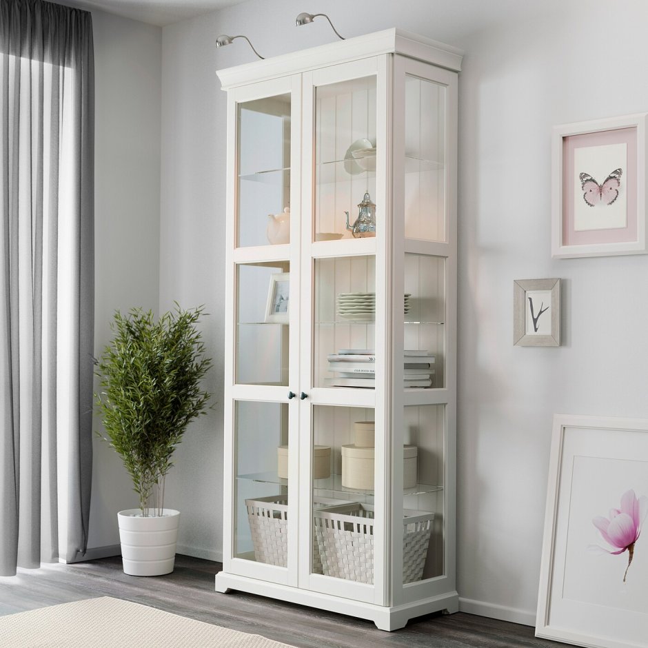 Liatorp ЛИАТОРП шкаф-витрина, белый96x214 см