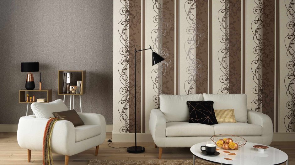 Стильные обои в гостиную