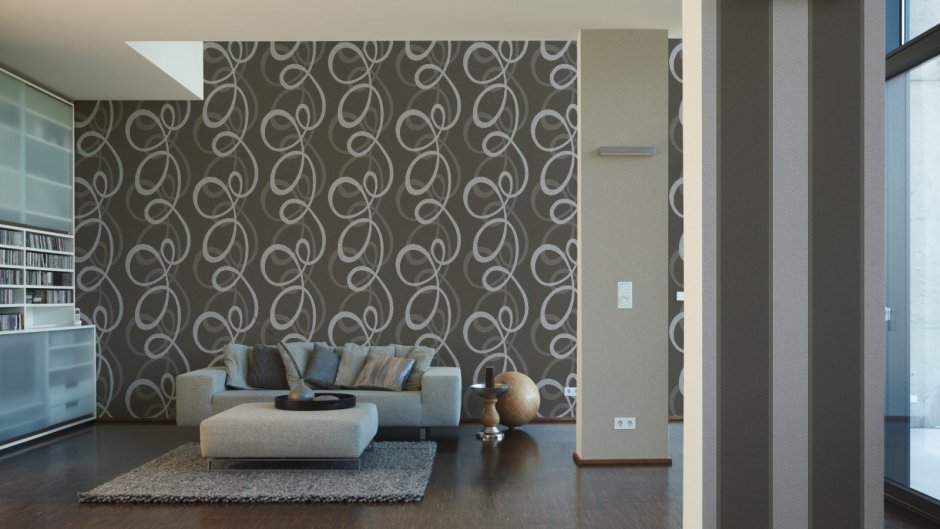 Потолок черно белый натяжной в зал