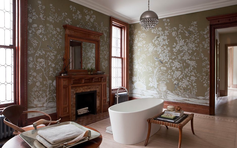 Темные обои в интерьере