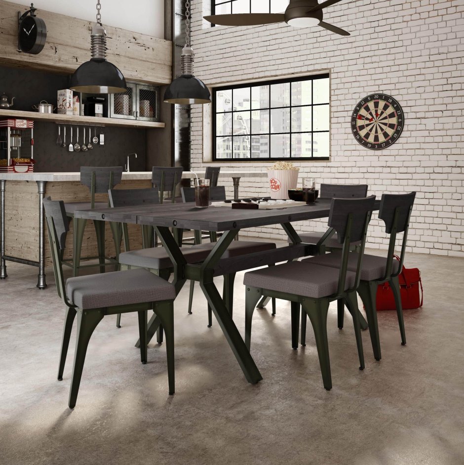 Столы и стулья для кухни в стиле лофт