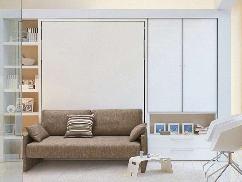 Двухэтажная шкаф-кровать + диван трансформер "дуо софт"