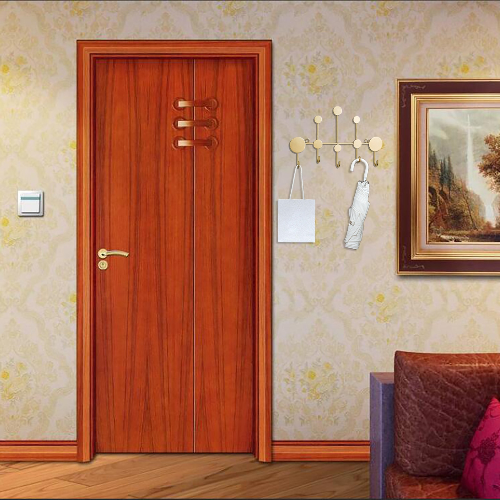 Дешевые двери в квартиру. Двери в интерьере. Дверь в комнату. Рыжие двери в интерьере. Двери орех в интерьере.