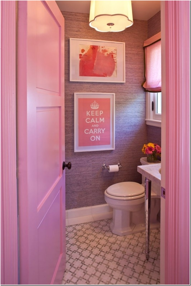 Розовая туалетная комната