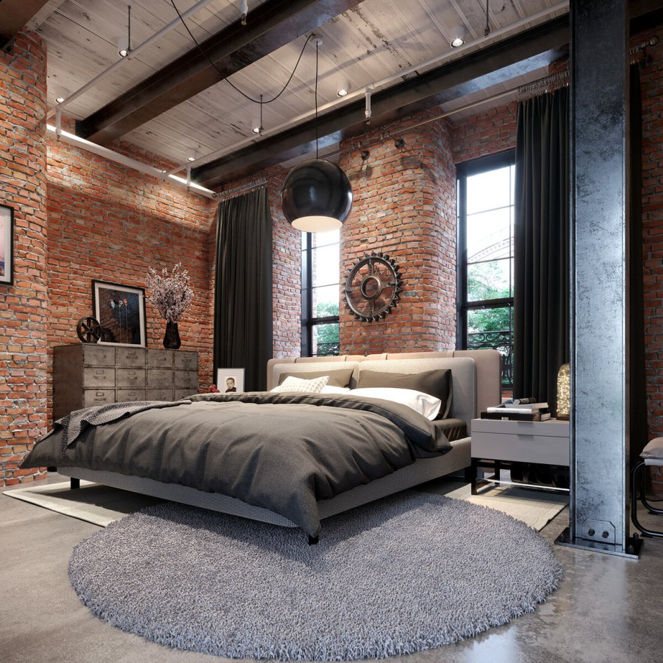 Спальня в стиле Loft