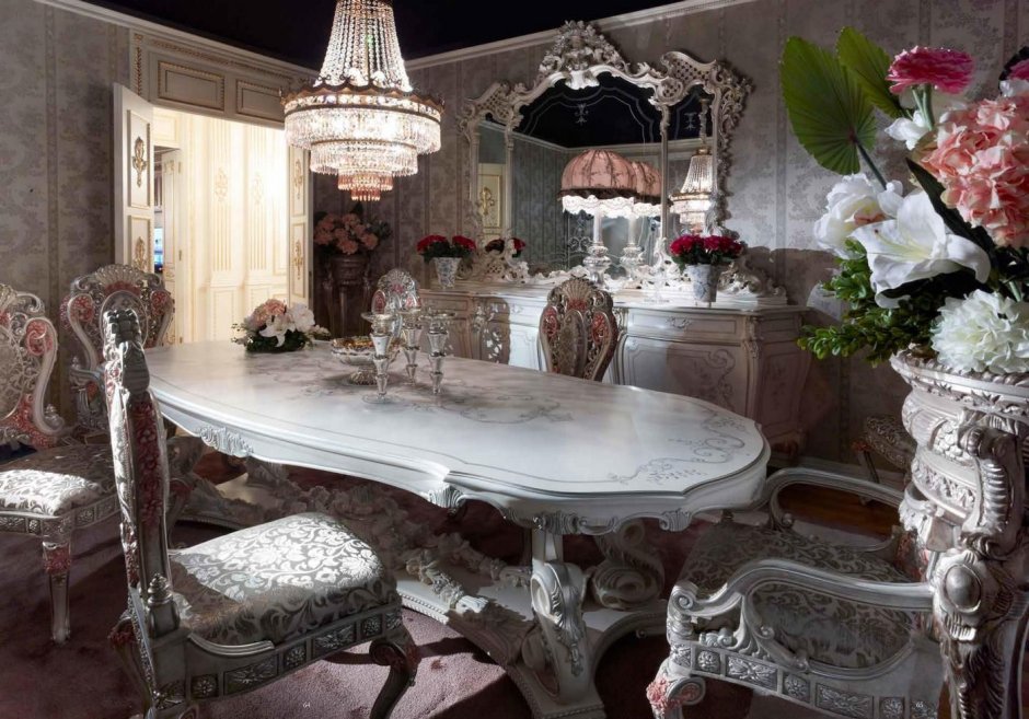 Итальянский мебель столовые Барокко в интерьере