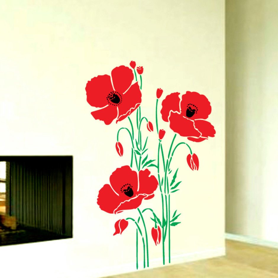 Роспись стен с красным цветом