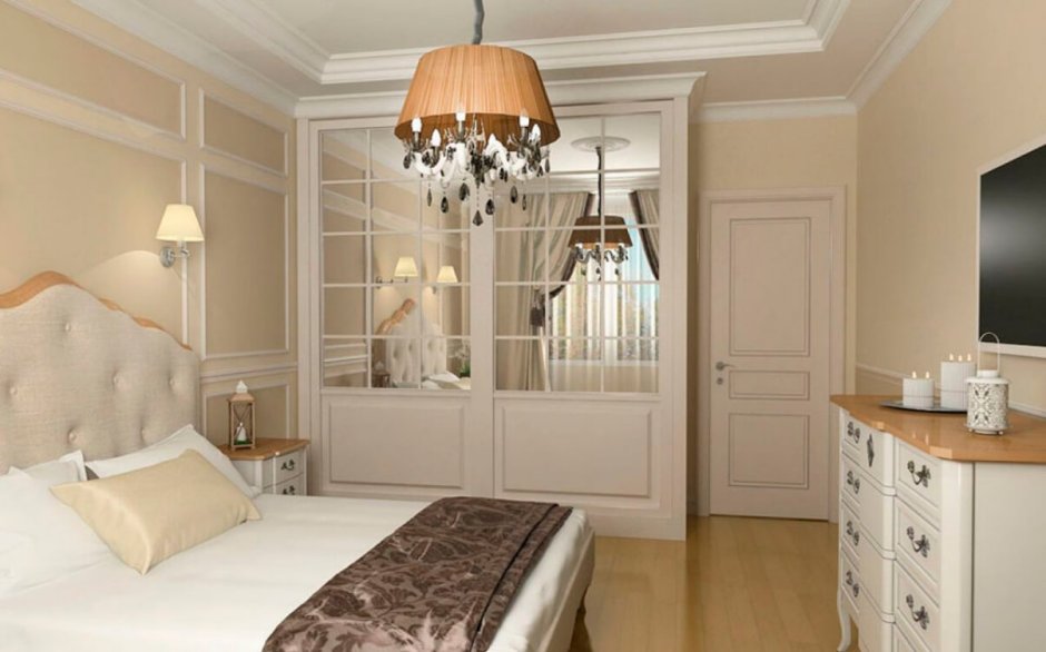 Белая спальня в стиле современная классика