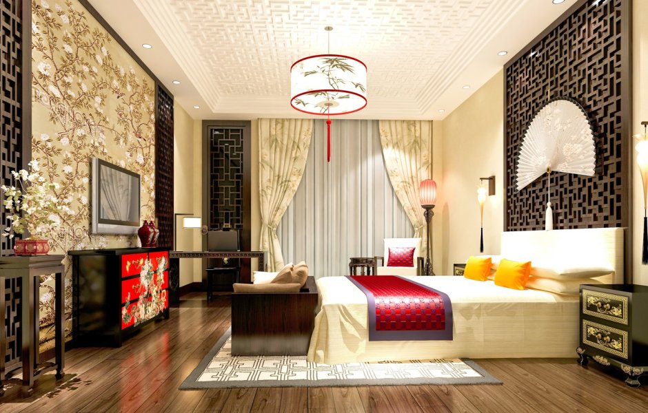Спальня в Восточно-азиатском стиле