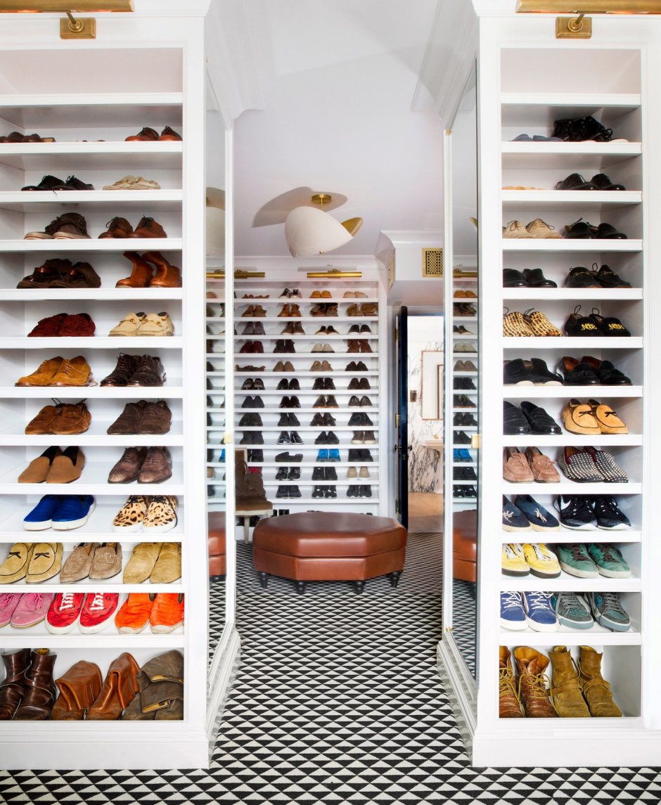Высота полок для обуви в гардеробной