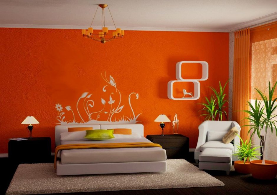 Обои оранжевого цвета для стен (94 фото)