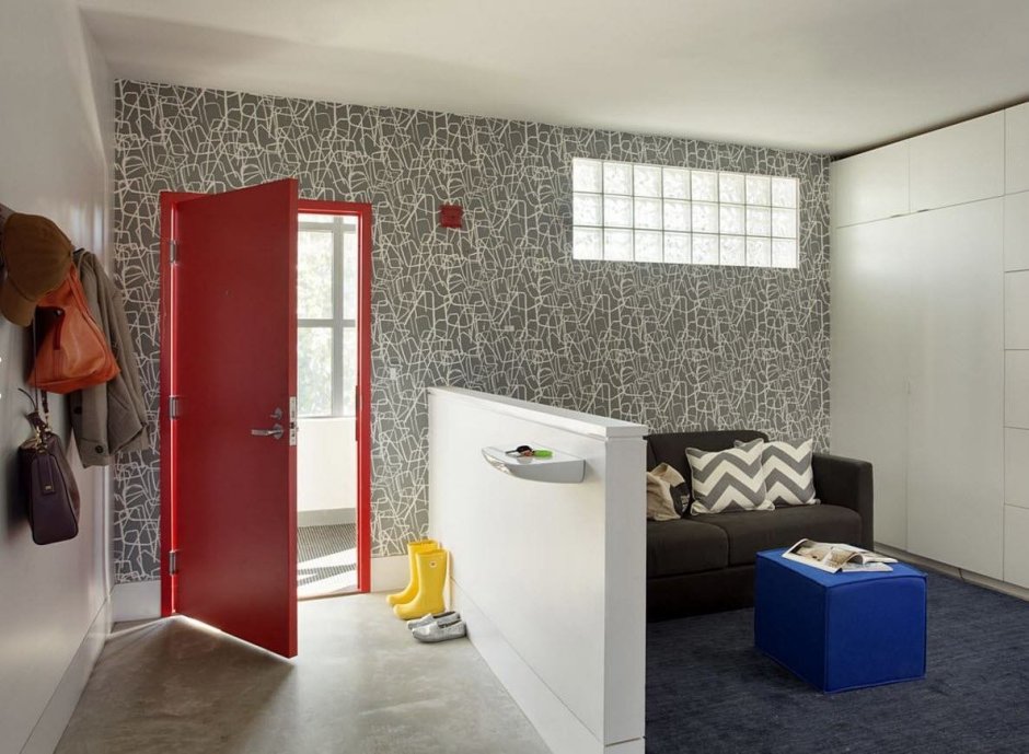 Стеклоблоки в интерьере лофт