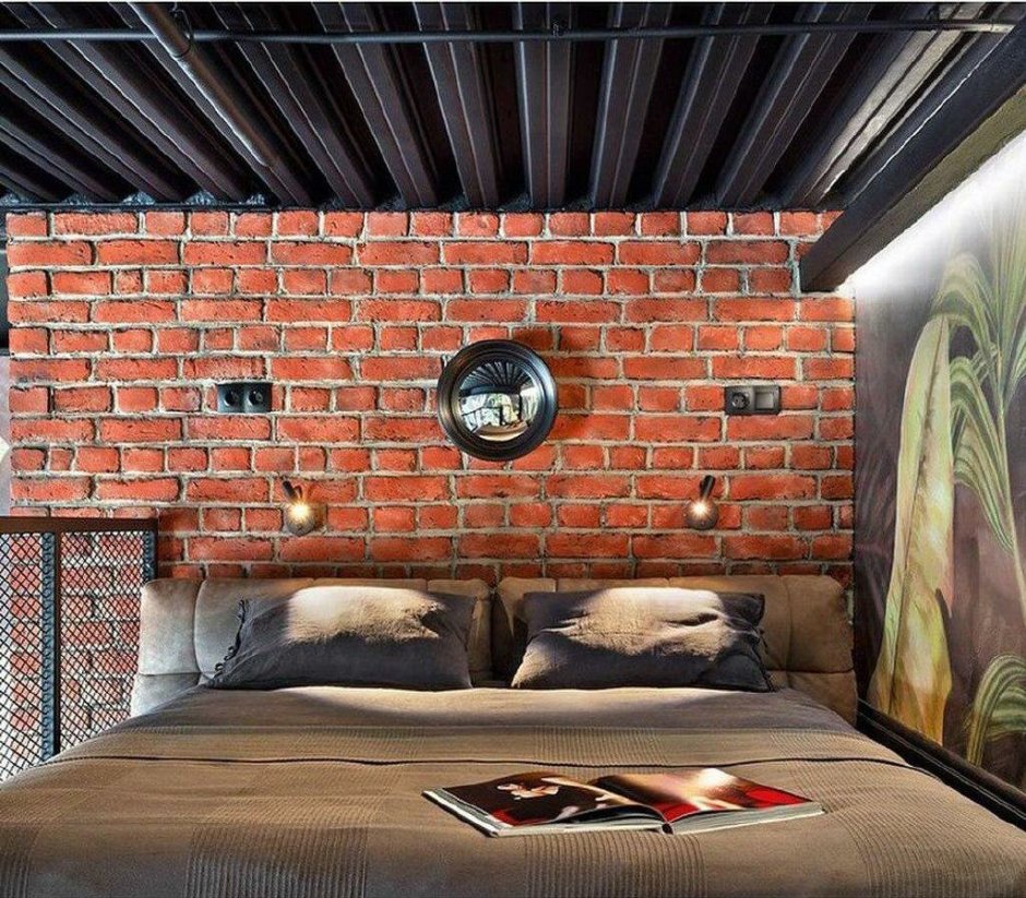 Роспись стен в стиле лофт в квартире