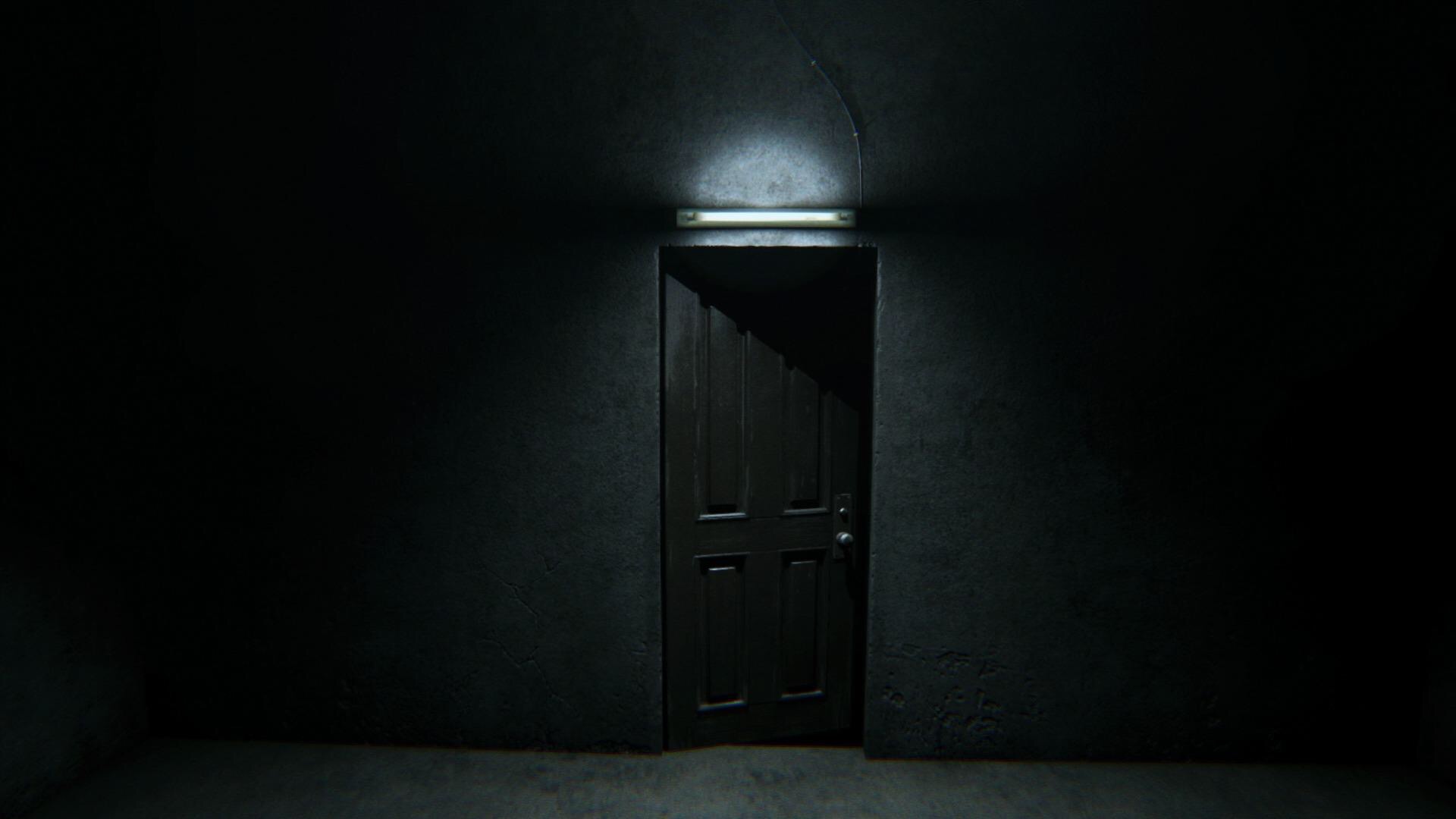 Мрачная комната с дверью