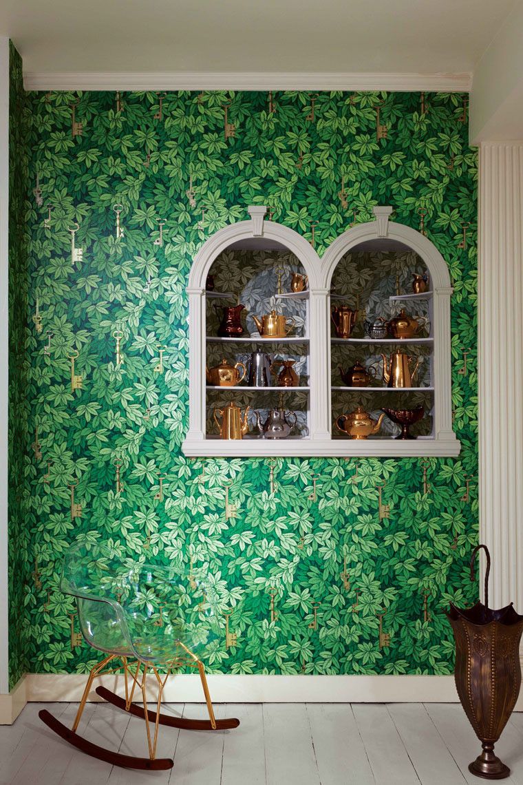 Зеленый цвет стен в интерьере
