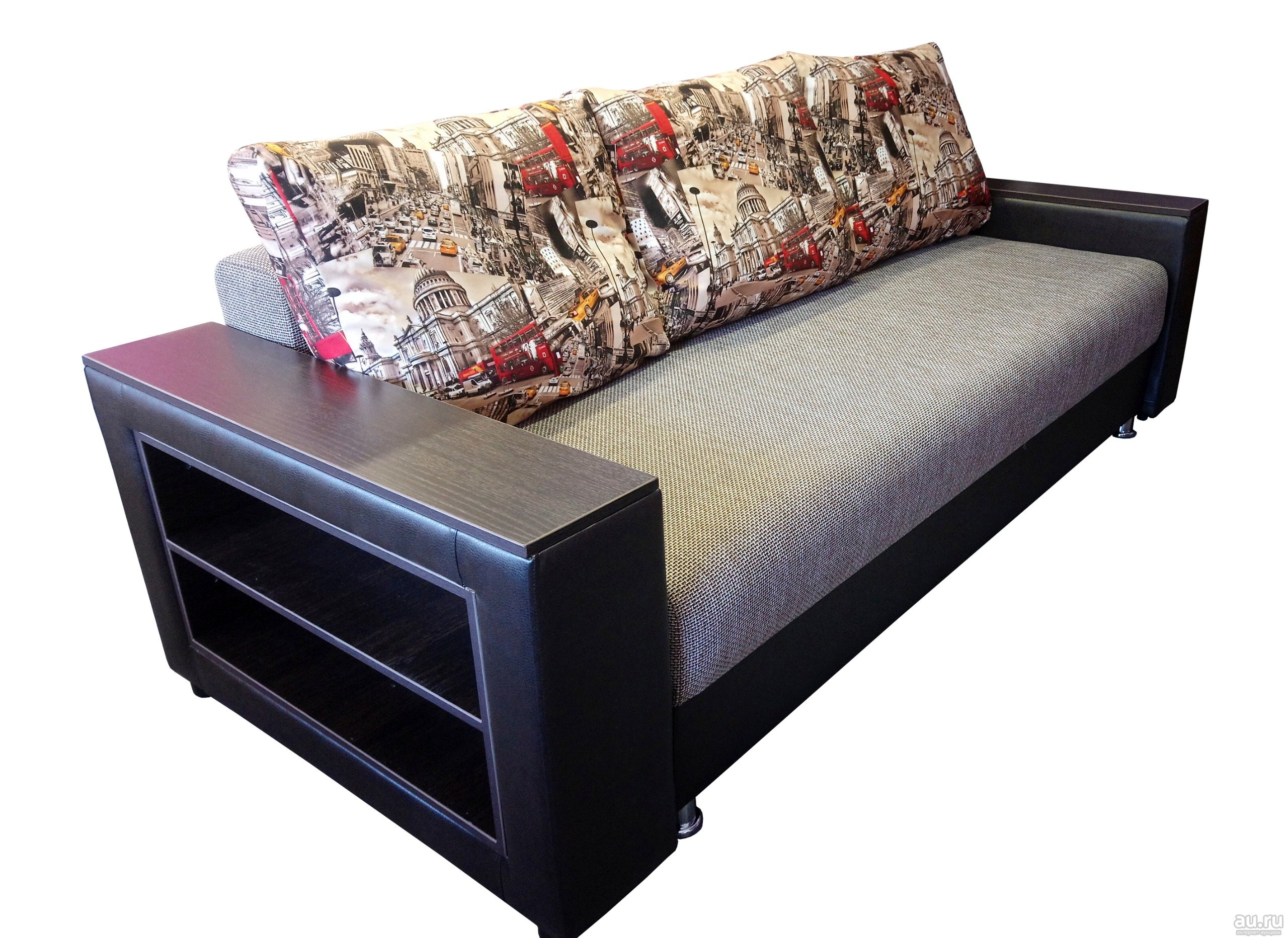 диван еврокнижка с подушками и подлокотниками