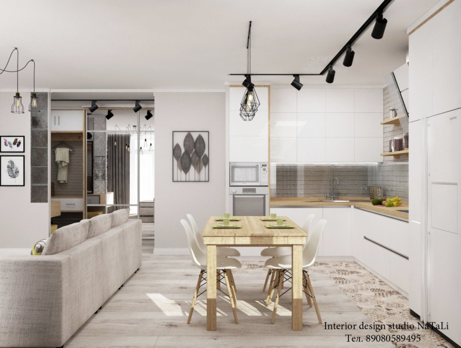 Кухня-гостиная Сканди лофт