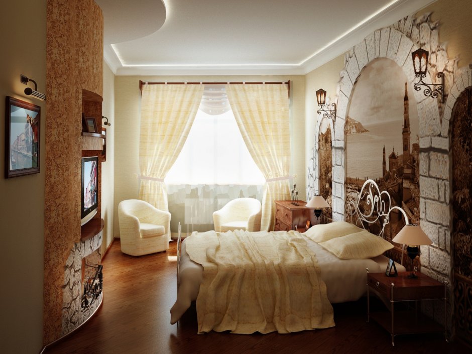 Дизайн спальни в греческом стиле