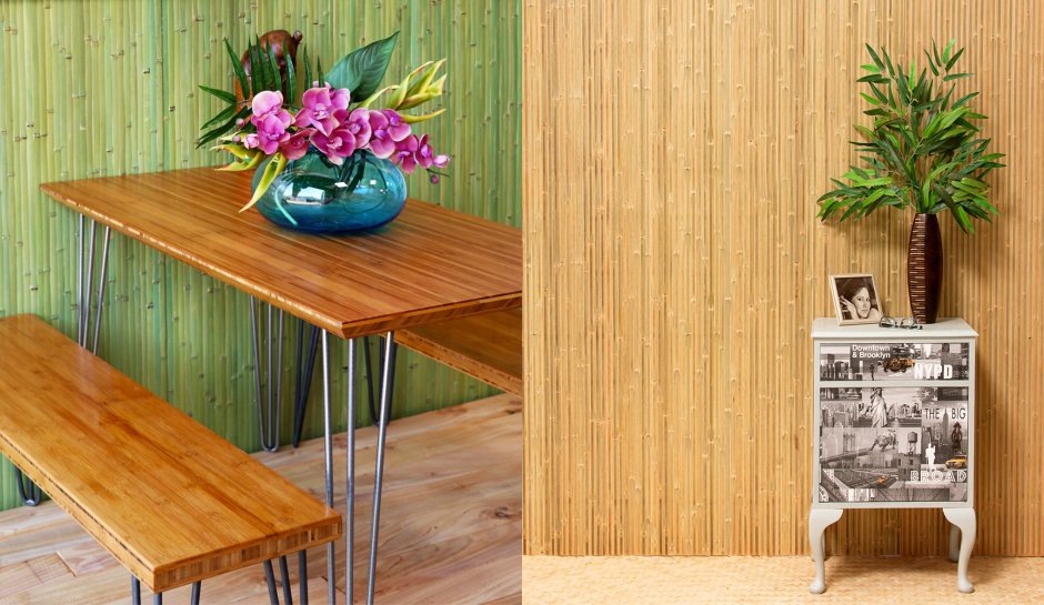 Бамбук в интерьере кухни