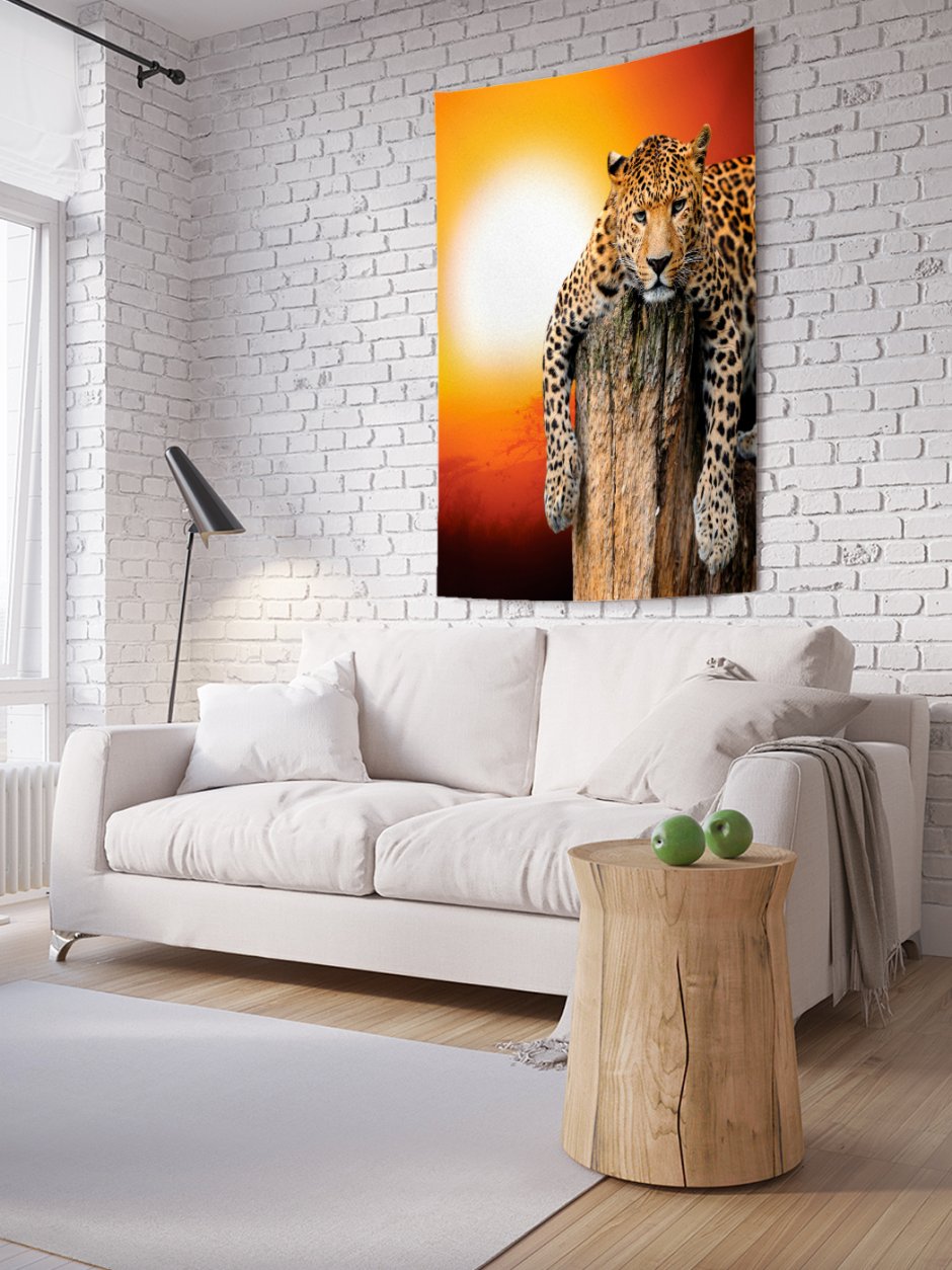 Картина с леопардом в интерьере