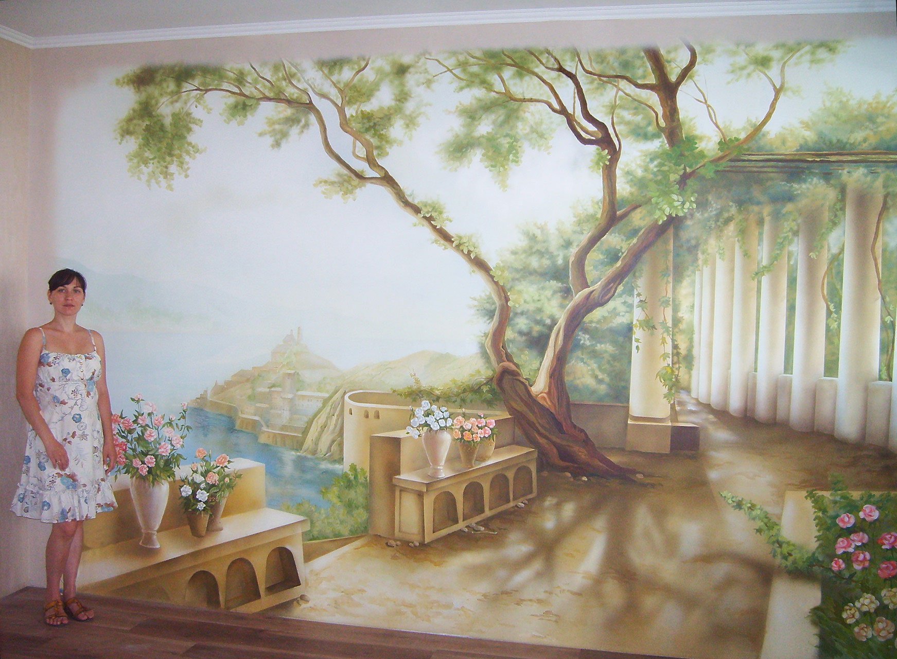 Лес рисунок на стене