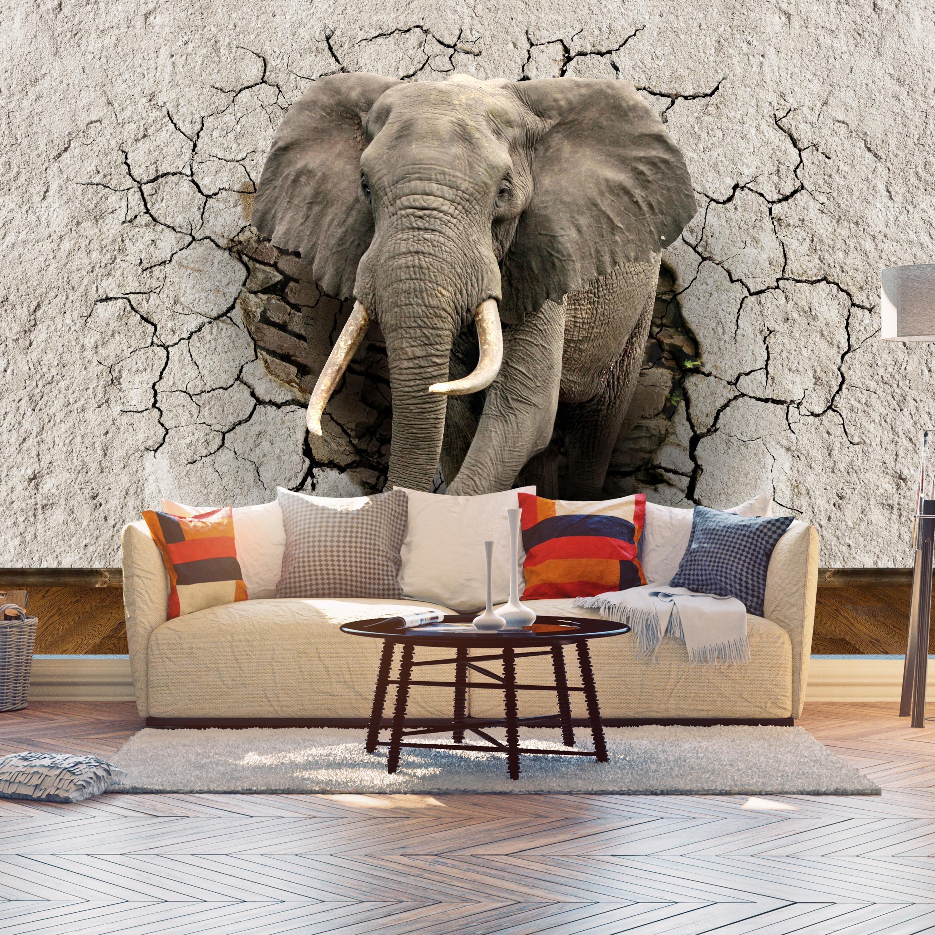 Три д животное. Фотообои 3d стена. Фотообои животные в интерьере. Слоны в интерьере. Фотообои с животными на стену.
