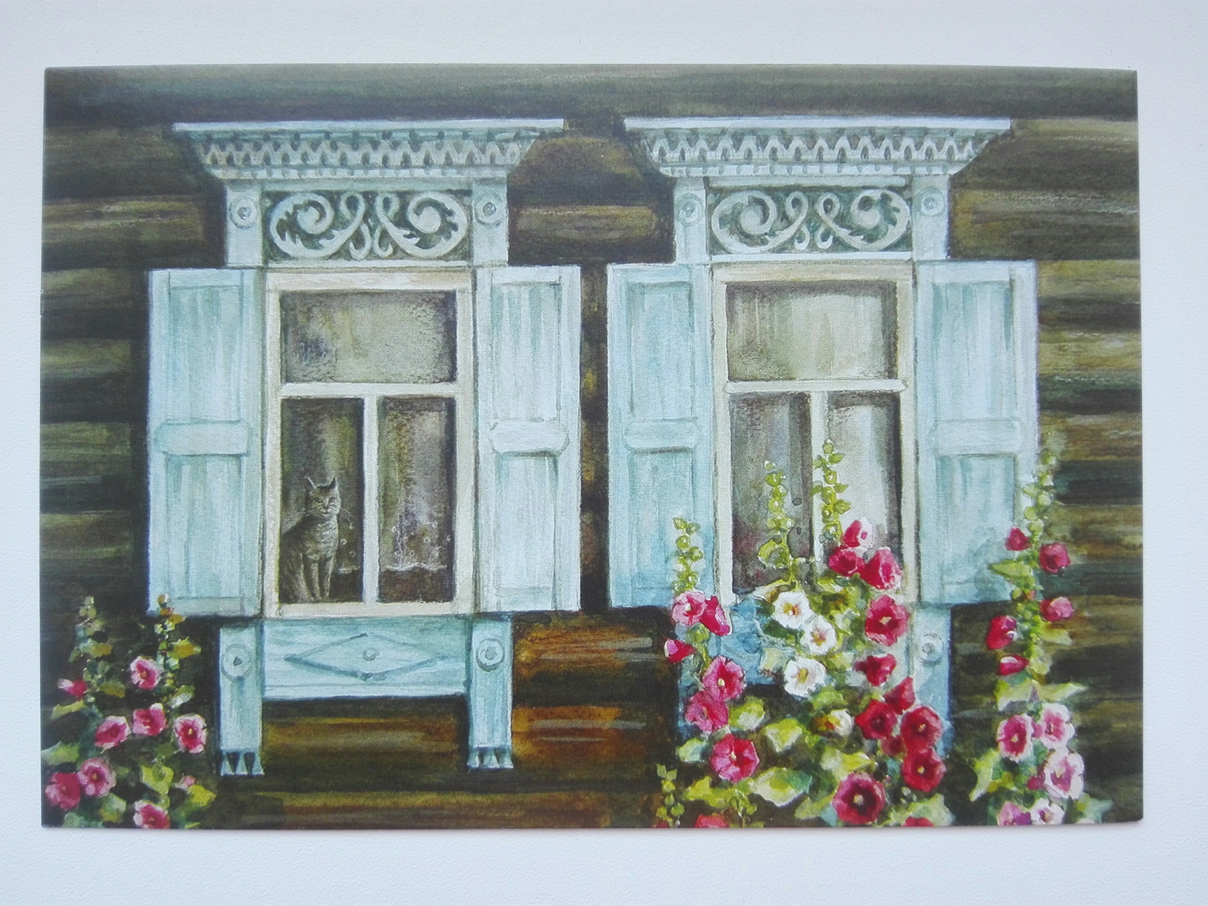 Нарисованное деревенское окно