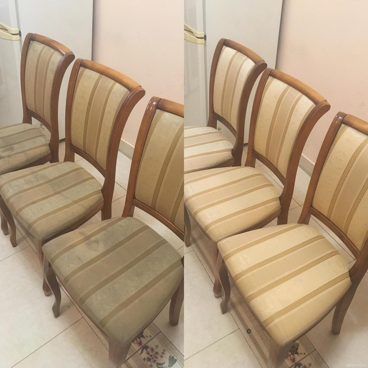 Химчистка стульев до и после