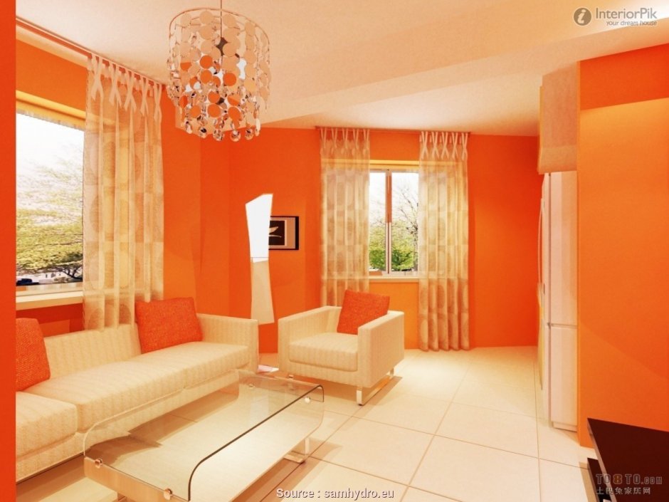 Оранжевый интерьер квартиры