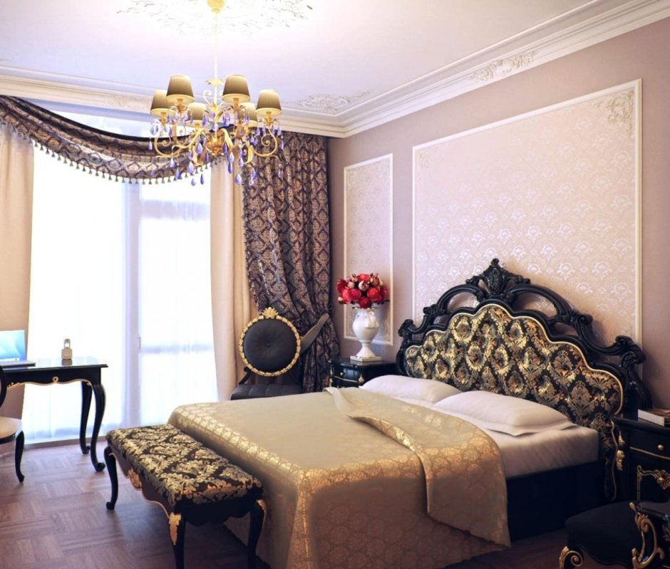 Интерьер спальни в стиле рококо фото
