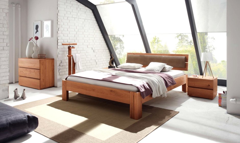 Кровать односпальная деревянная в стиле лофт