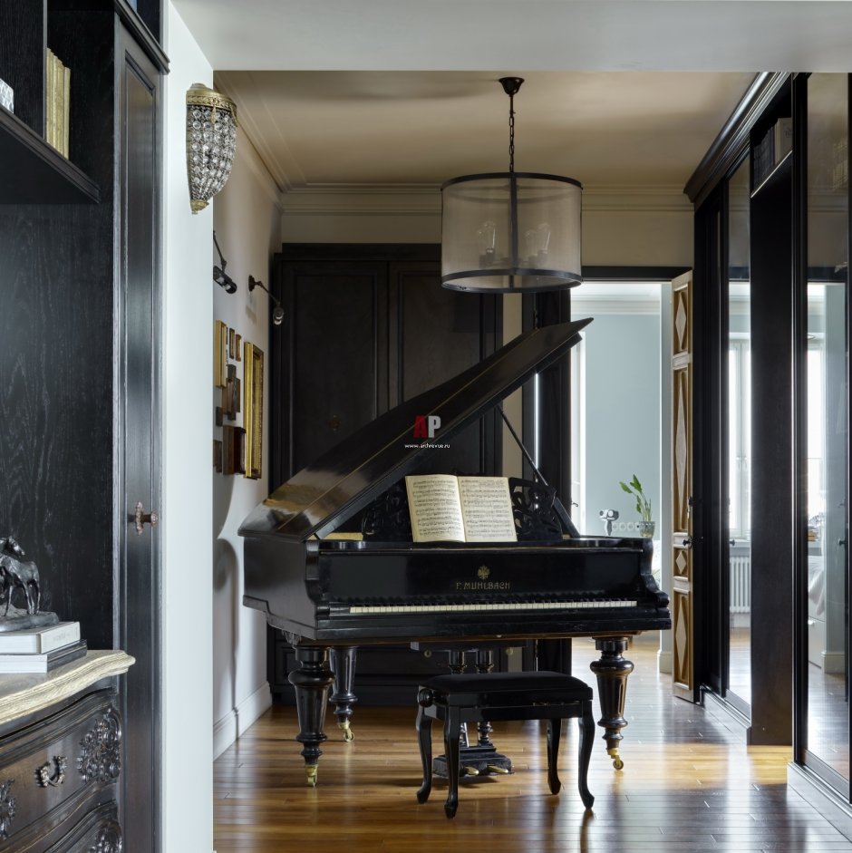Фортепиано в интерьере гостиной