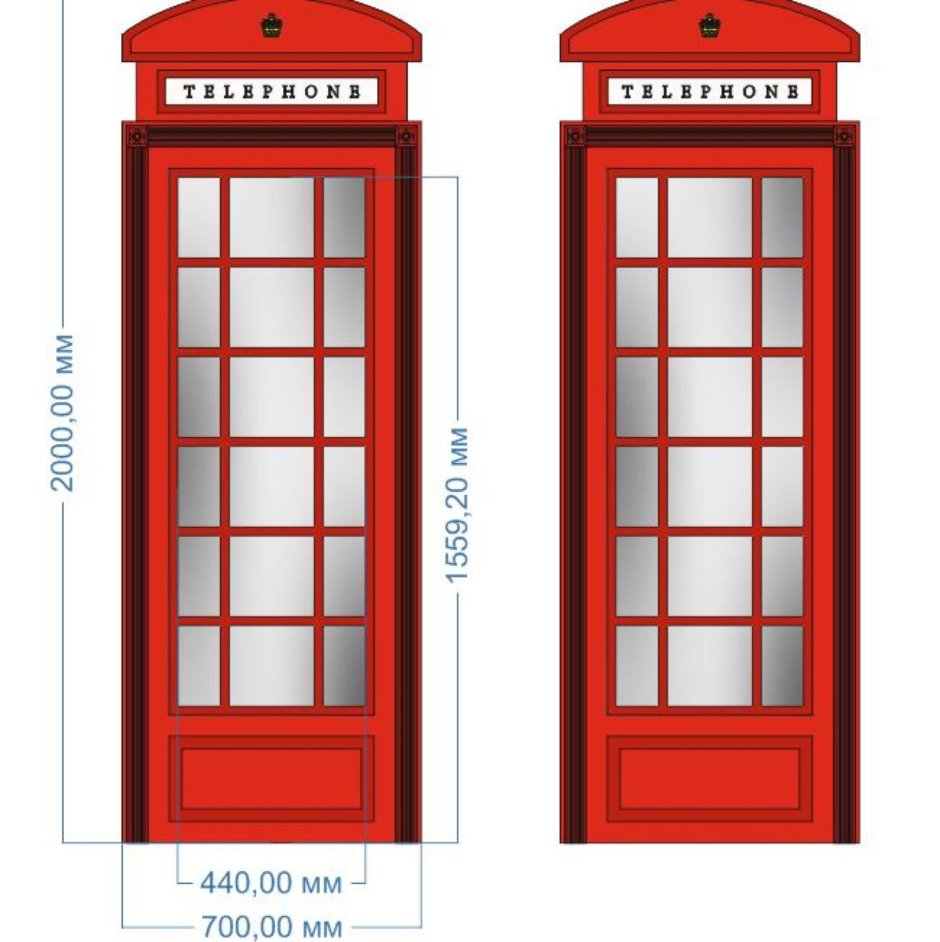Зеркало телефонная будка
