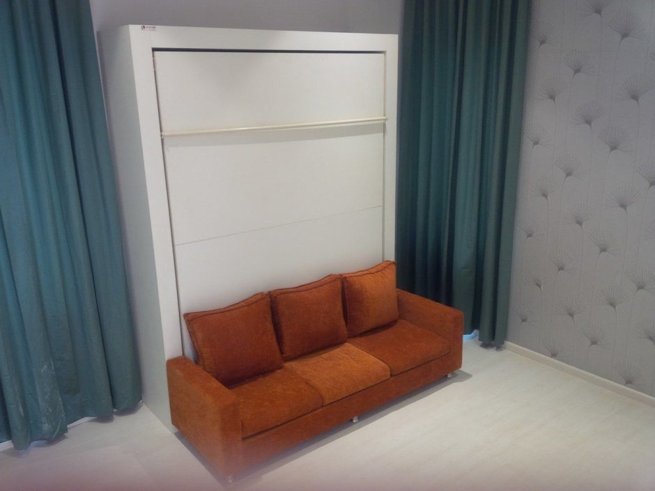 Шкаф-кровать-трансформер в цвете Тиффани фото
