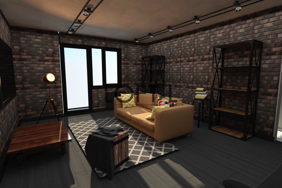 Комната отдыха в стиле лофт