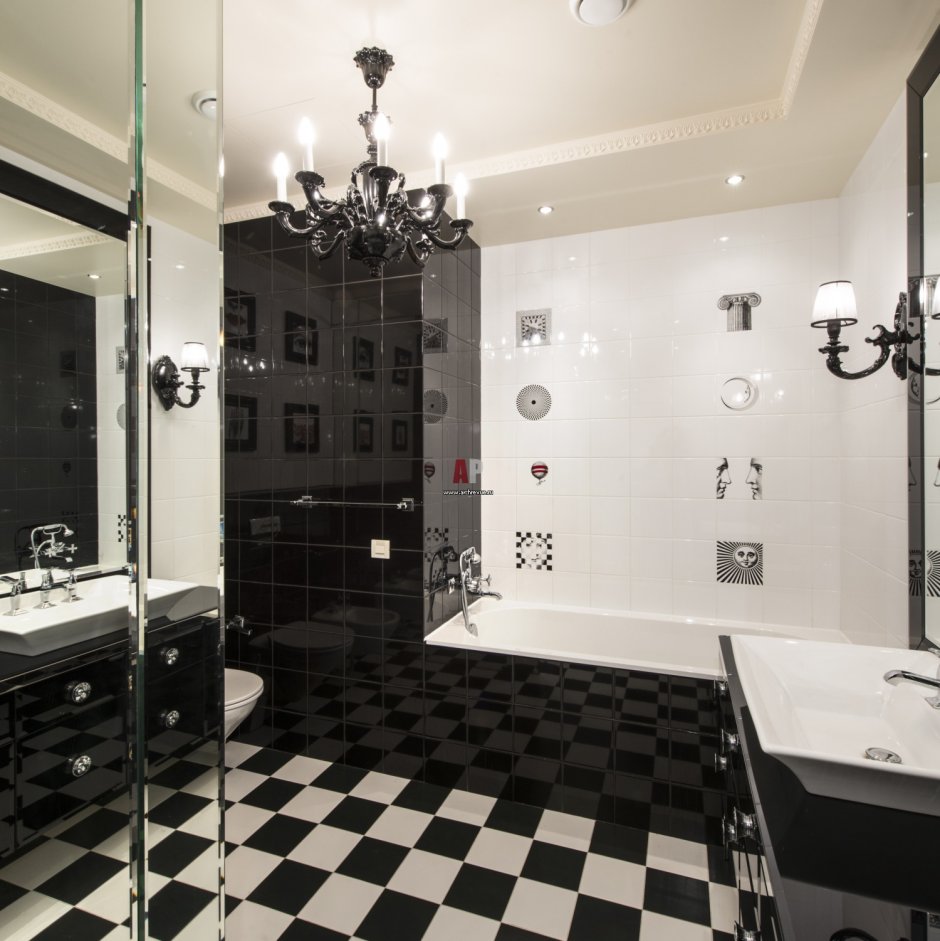 Ванная комната в шахматном стиле