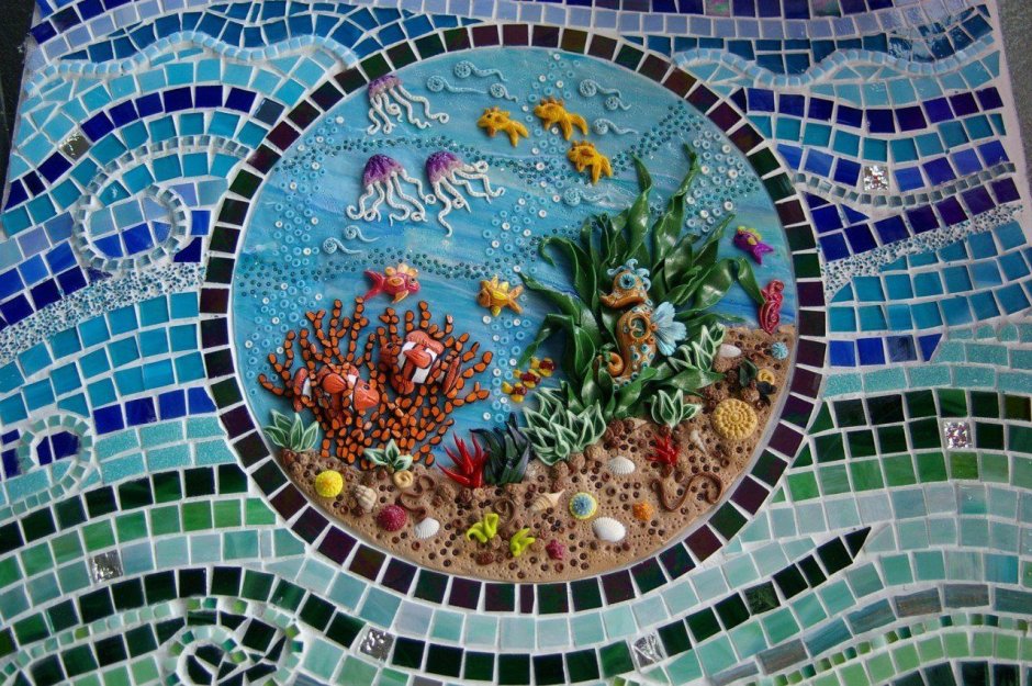 Мозаика из битой керамической плитки (50 фото)