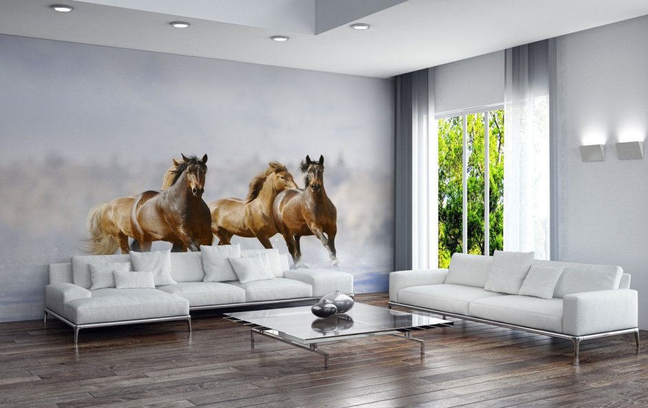 Фотообои с лошадьми на стену 3д