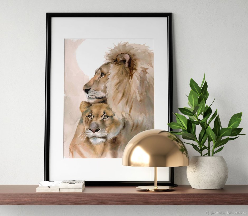 Лев и львица картина на стену