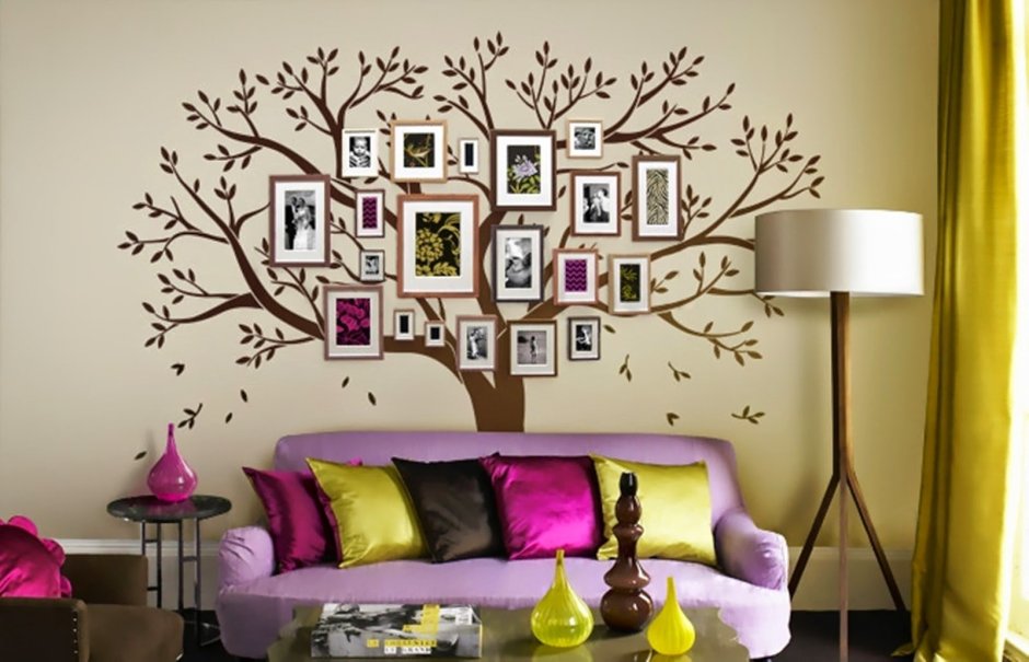Трафарет дерева на стену (42 фото)